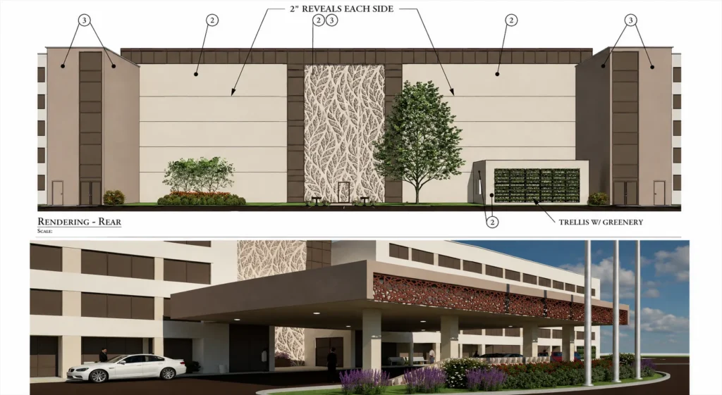 Crowne Plaza Airport Renovation façade improvements