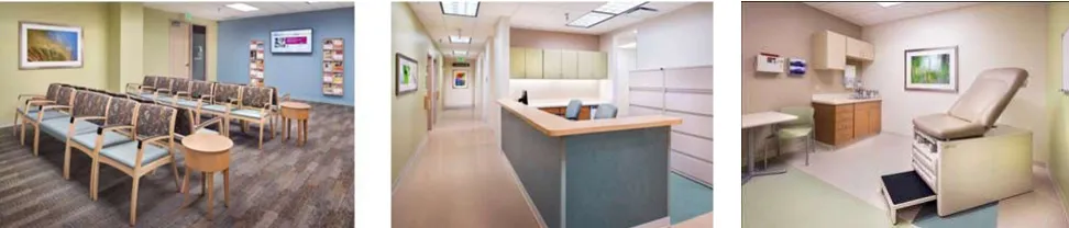 IU Health State Clinic office interior design with warm finishes