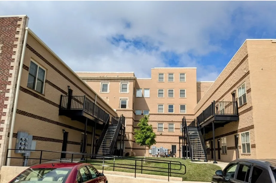 Macy Apartments outdoor residential courtyard space